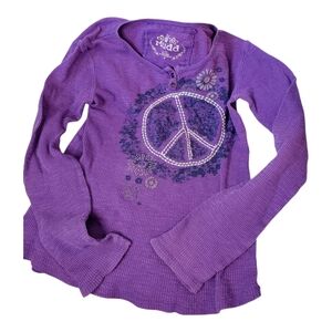 Mudd Purple thermal long sleeve shirt Large 14 girls